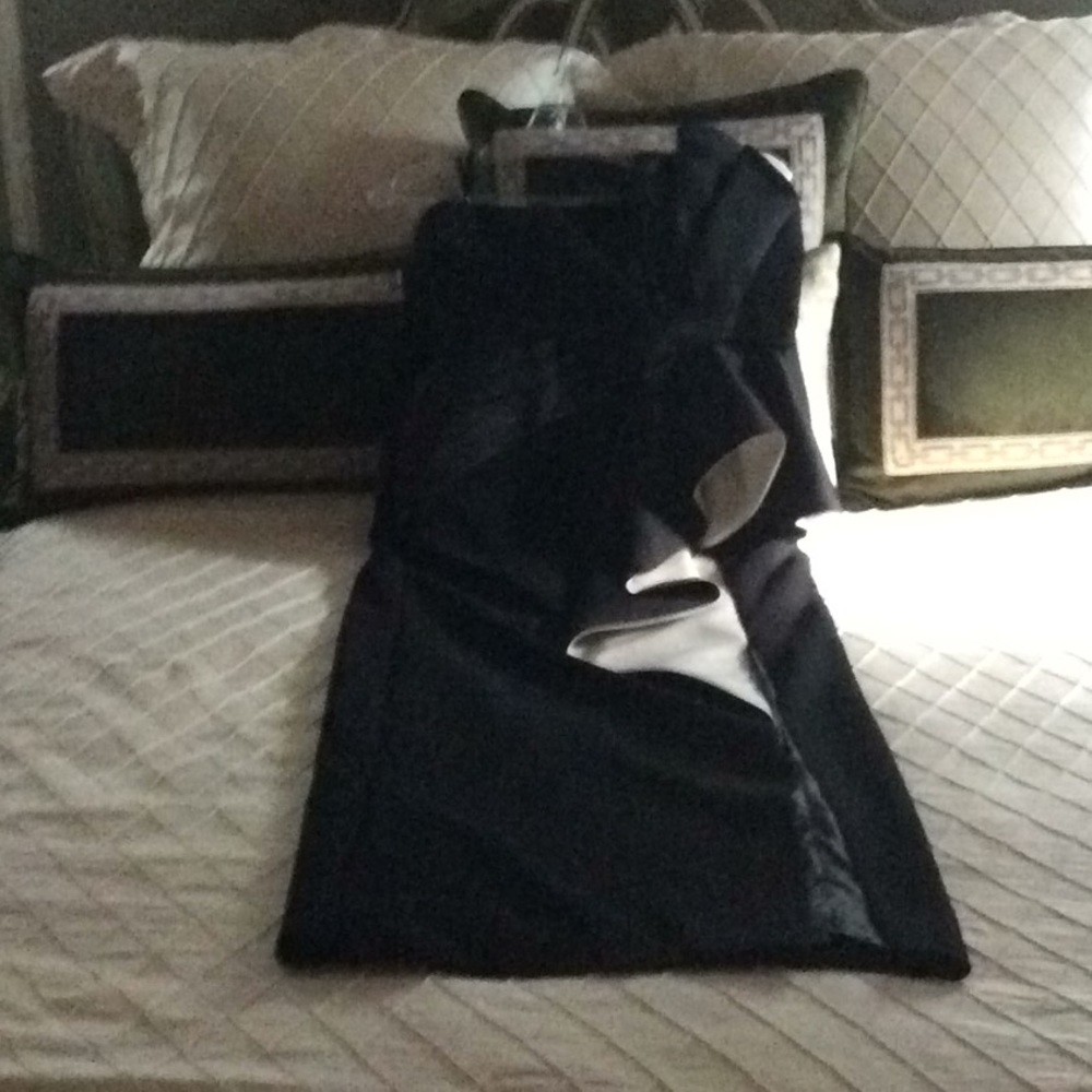 Black and white satin trim